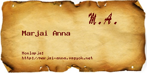 Marjai Anna névjegykártya